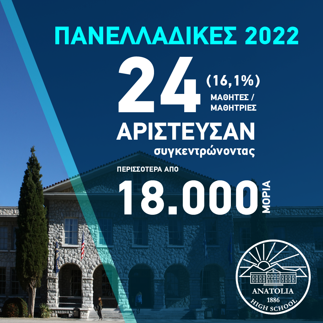 24 υποψήφιοι του Κολλεγίου Ανατόλια με βαθμολογία υψηλότερη του 18